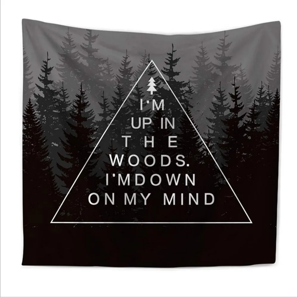 Горный гобелены лес гобелен с изображением деревьев закат Природа Гобелен