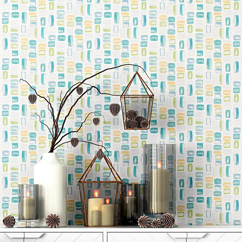 

Скандинавские свежие красочные детские обои для спальни рулон современная мода спальня гостиная текстура обои Papel де Parede