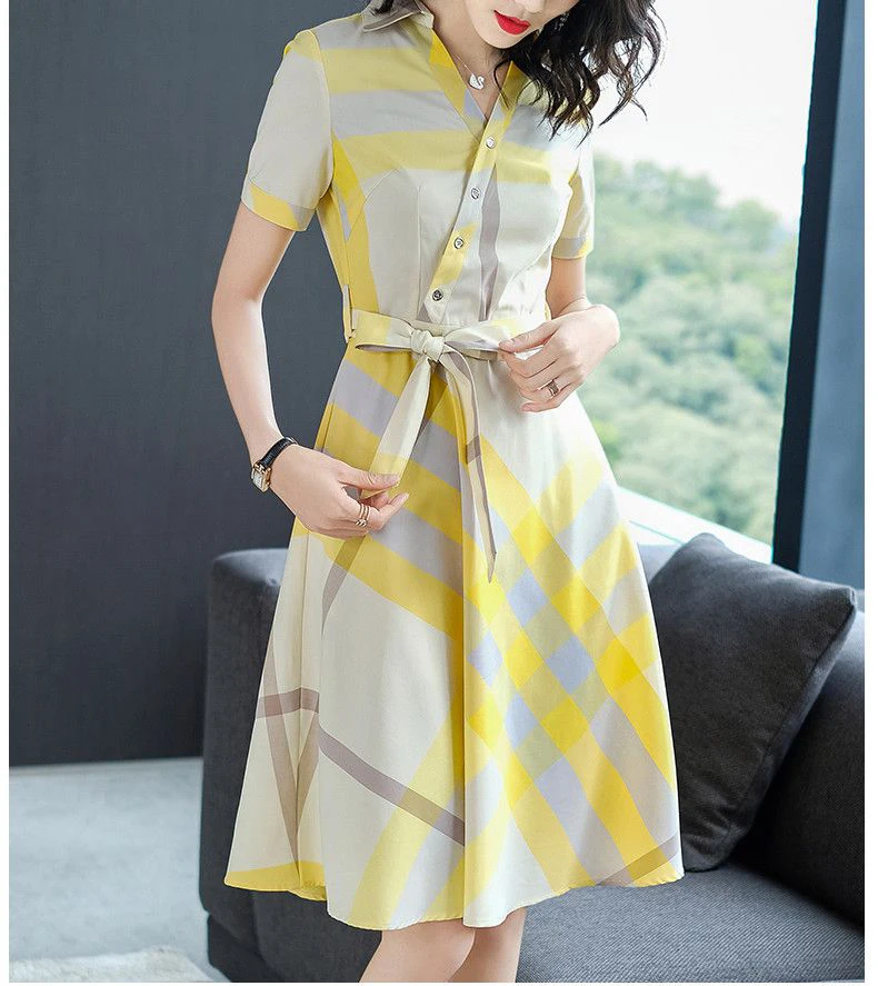 Женское длинное платье в клетку свободное из чистого рами хлопка и льна большие