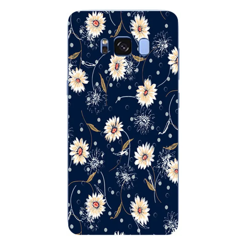 Чехол для samsung Galaxy S8 плюс цветок мультфильм листья керамика задняя крышка Мягкий