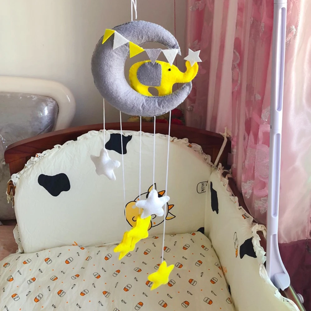 

Pregnant Mom Handmade Baby Rattles Baby Development Toys Bed Rotary Holder Arm Bracket With Clockwork Movement Music Box Kid Toy