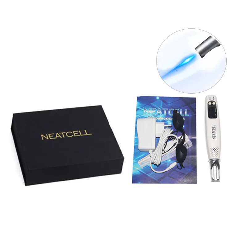 Blue with box Горячая лазерная пикосекундная ручка синий красный свет удаление мола шрам веснушки удаление татуировки лечение акне уход за кожей - Цвет: Blue with box