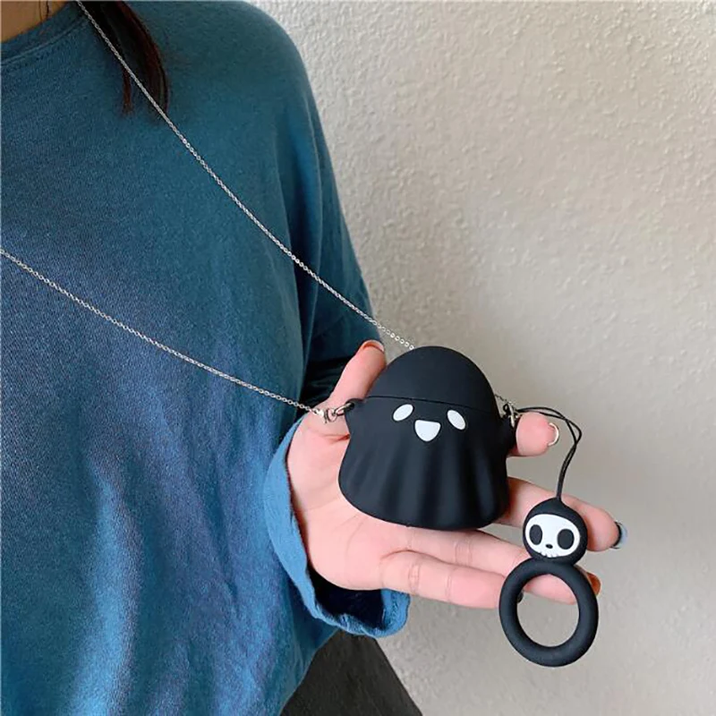 Силиконовый чехол с милым призраком для Airpods 1 2 защитный беспроводных Bluetooth
