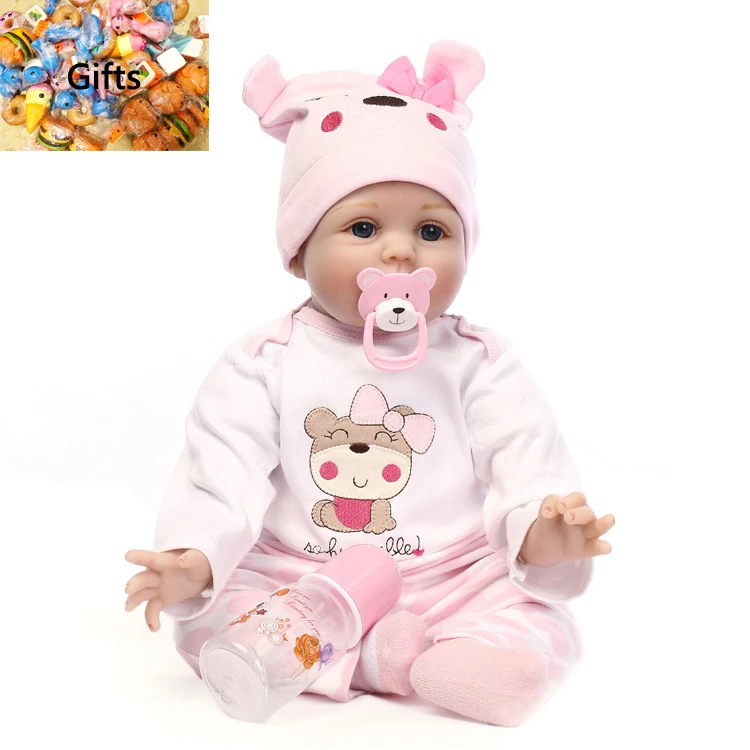 Новый 55 см силикона Reborn Baby Doll игрушки Реалистичные мягкие ткани тела