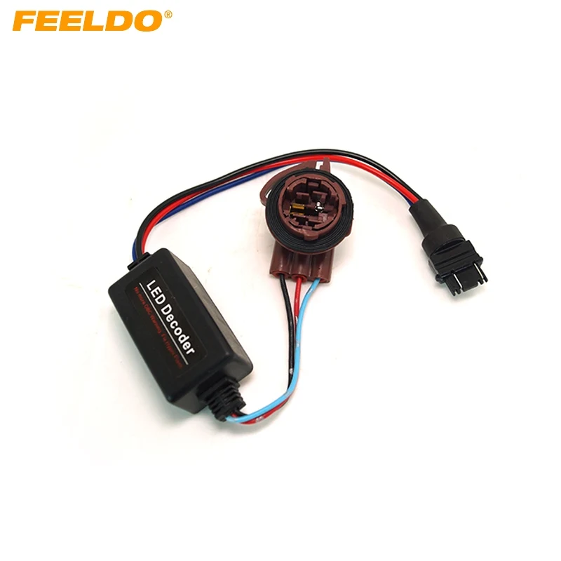 

FEELDO 1PC DC12V 3157A LED Light Warning Canceller Decoder Load Resistor NO-OBD Error NO Hyper Flash Adapter #HQ2266
