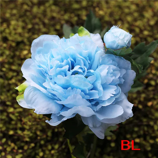 Blue Настоящее прикосновение большой Искусственный Пион свадебное оформление букета Свадебный букет вечерние рождественские украшения для дома аксессуары - Цвет: Blue