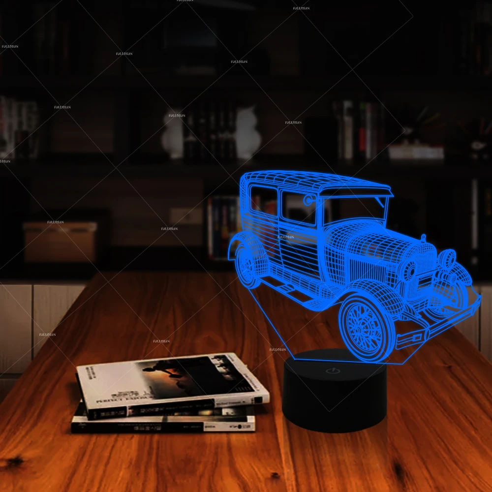 Автомобиль наркомании 3D автомобиля дизайн Ночные огни 7 Изменение цвета лампа