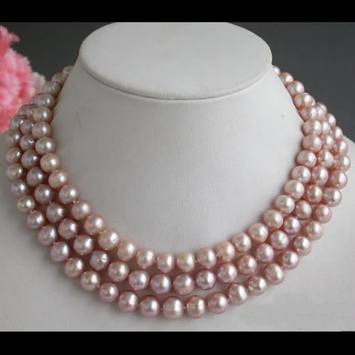 

Unique Pearls jewellery Store 50'' Long 9mm Round Lavender Freshwater Cultured Pearl Necklace FN1054