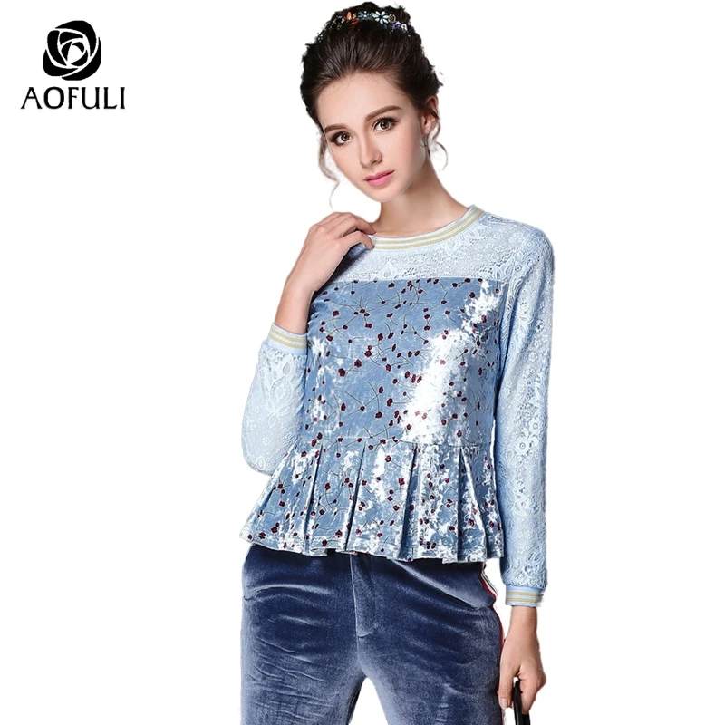 Size 4XL Женский велюровый брючный костюм комплект осенний полый кружевной