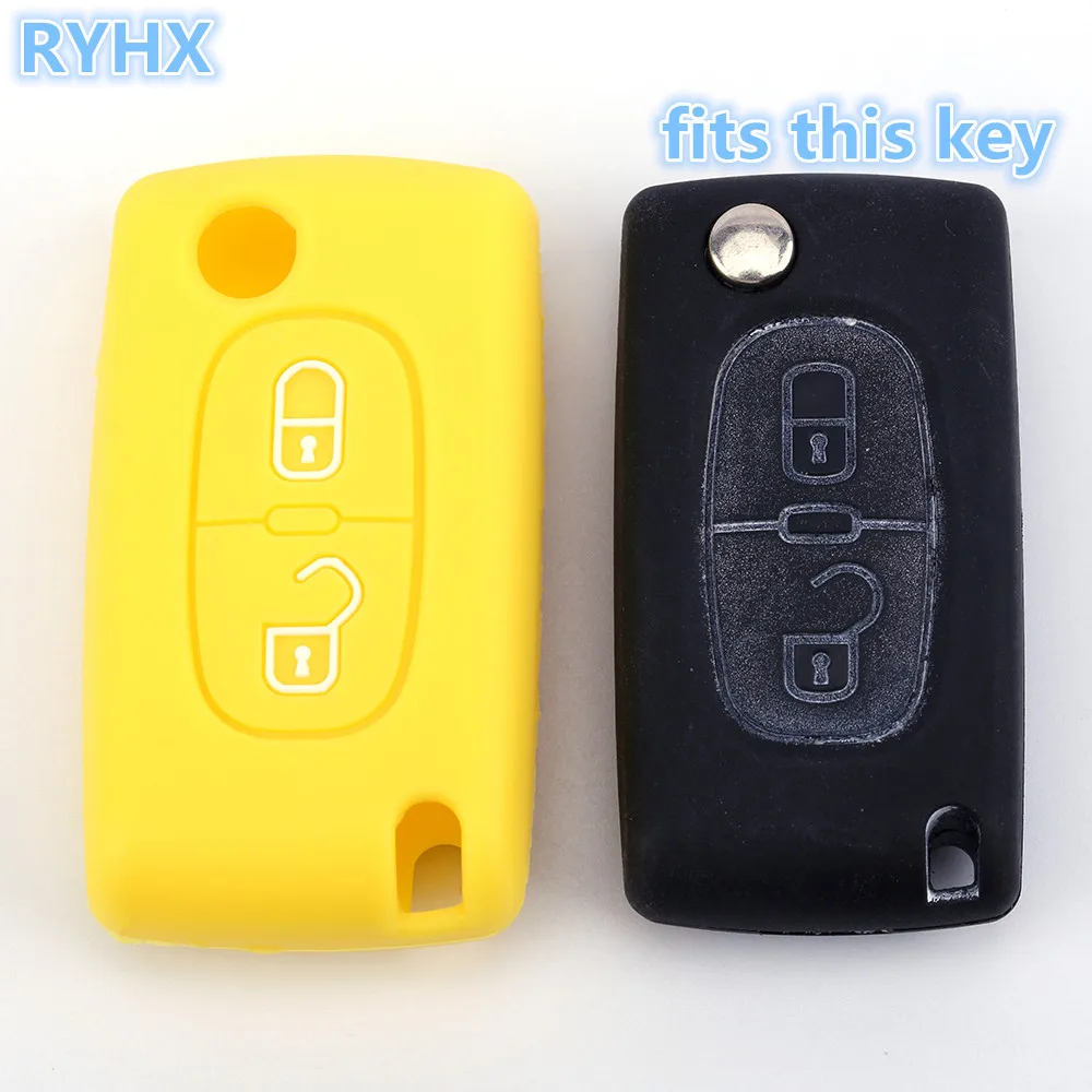 2019 Новые силиконовые 2 пуговицы резиновый корпус Автомобильный ключ комплекты