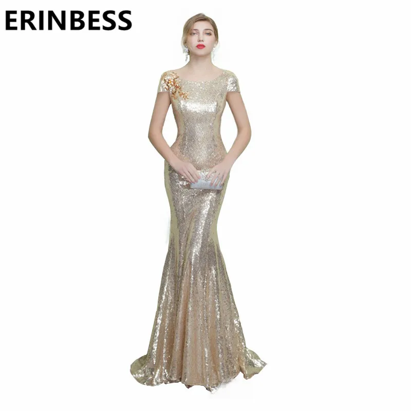 Vestidos De Festa Vestido Longo Para Casamento длинные золотые вечерние платья с блестками глубоким