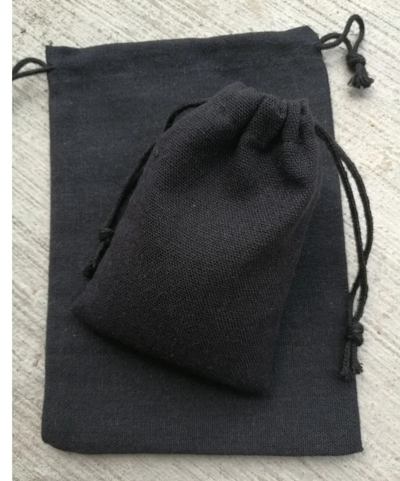 Черная хлопковая Подарочный шнурок мешок 8x10 см x 9 см x 12 см x 10x15 13x17 см вечерние конфетная мешок мешочек для ювелирных изделий