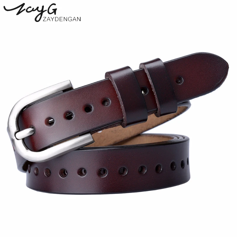 

ZAYG Women Fashion Wide Genuine Leather Belt luxury belts for women Cow Skin Belts for Female Jeans Quality Casual Ceinture