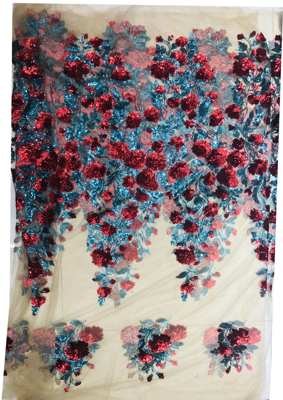 Latest Sequin Lace Fabric 5 Yards Flower African 2019 High Quality Nigeria Sequins Laces | Дом и сад