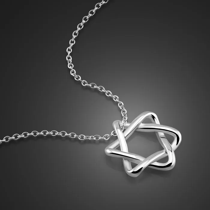 Богемные минимализм маленькая звезда кулон ожерелья для женщин дамы Серебряный