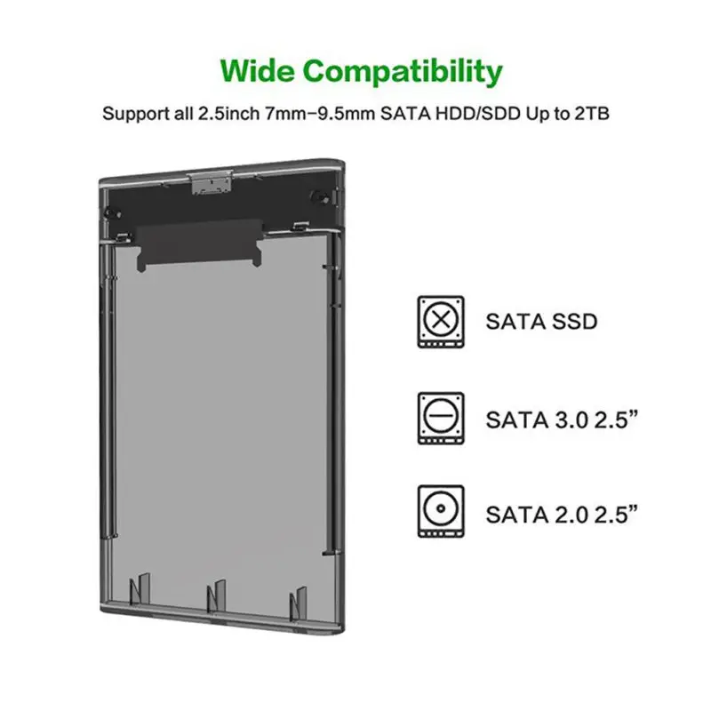 Универсальный внешний жесткий диск USB 3 0 прозрачный корпус 2 5 SATA к USB3 UASP SSD