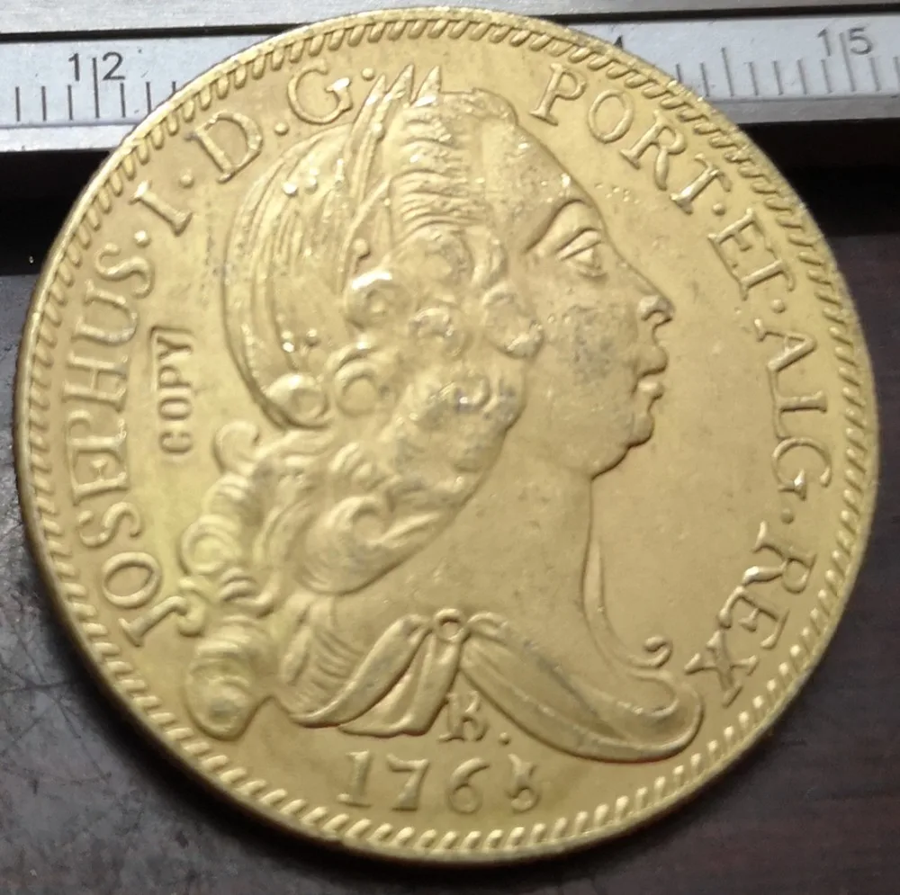 Nice 1765 бразильская монета с золотым покрытием 22 карата 6400 | Дом и сад