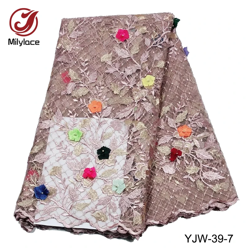 Французская кружевная ткань 5 ярдов в партии темно-зеленый цвет высокое качество