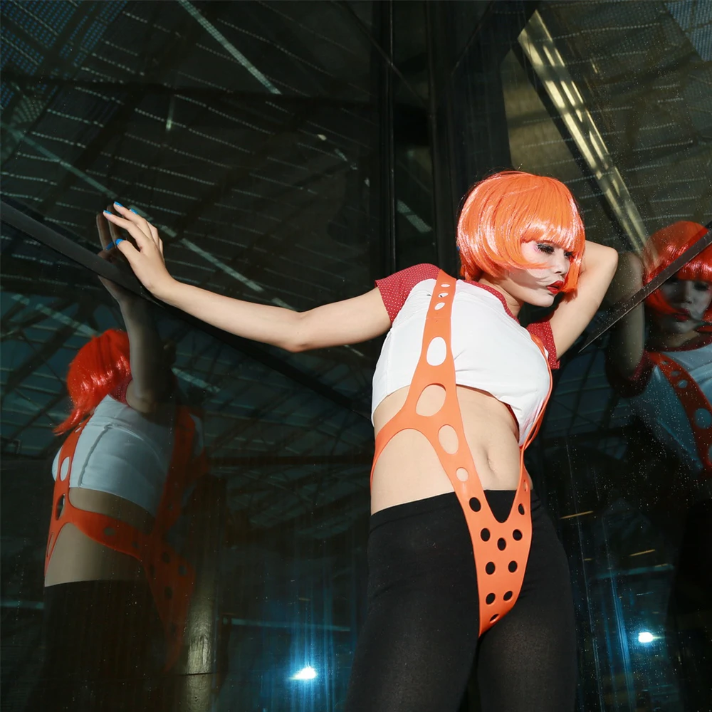 Coslive/реквизит для косплея «The Fifth Element», Leeloo, оранжевые подтяжки, женские сексуальные аксессуары для косплея, Роскошные Силиконовые ремни