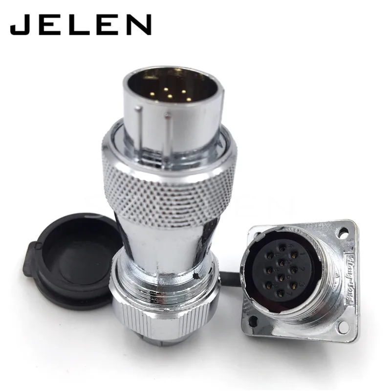 

WF20 series 10 pins waterproof Male and female connectors, Equipment power panel mount connector, screw fixing, ip67