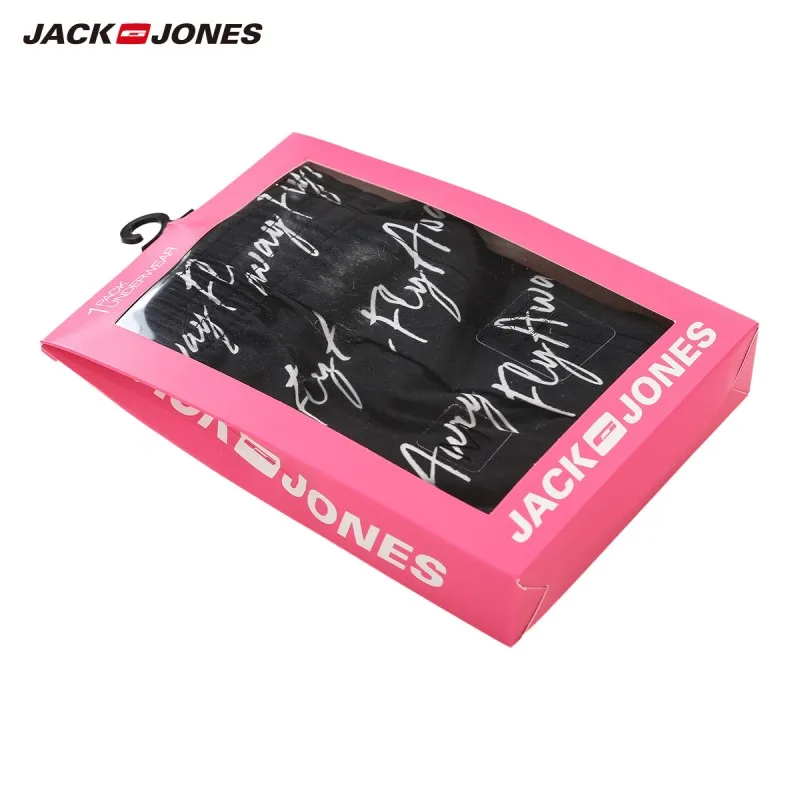 Мужские эластичные шорты боксеры JackJones из 100% хлопка с буквенным поясом |