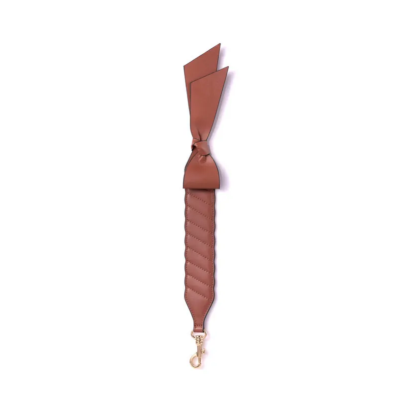 Dark brown Gold hook Новинка, сумка с бантом, на ремне, с коротким, женская, брендовая, маленькая, квадратная сумка, портативная часть, для девушек, на ремне, из натуральной кожи, на ремне, 40 см - Цвет: Dark brown Gold hook