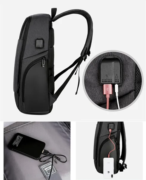 

New Design Multi-functional Men's Business Backpack Large Capacity Water-proof Travel Bag with USB Charging Laptop Backpack