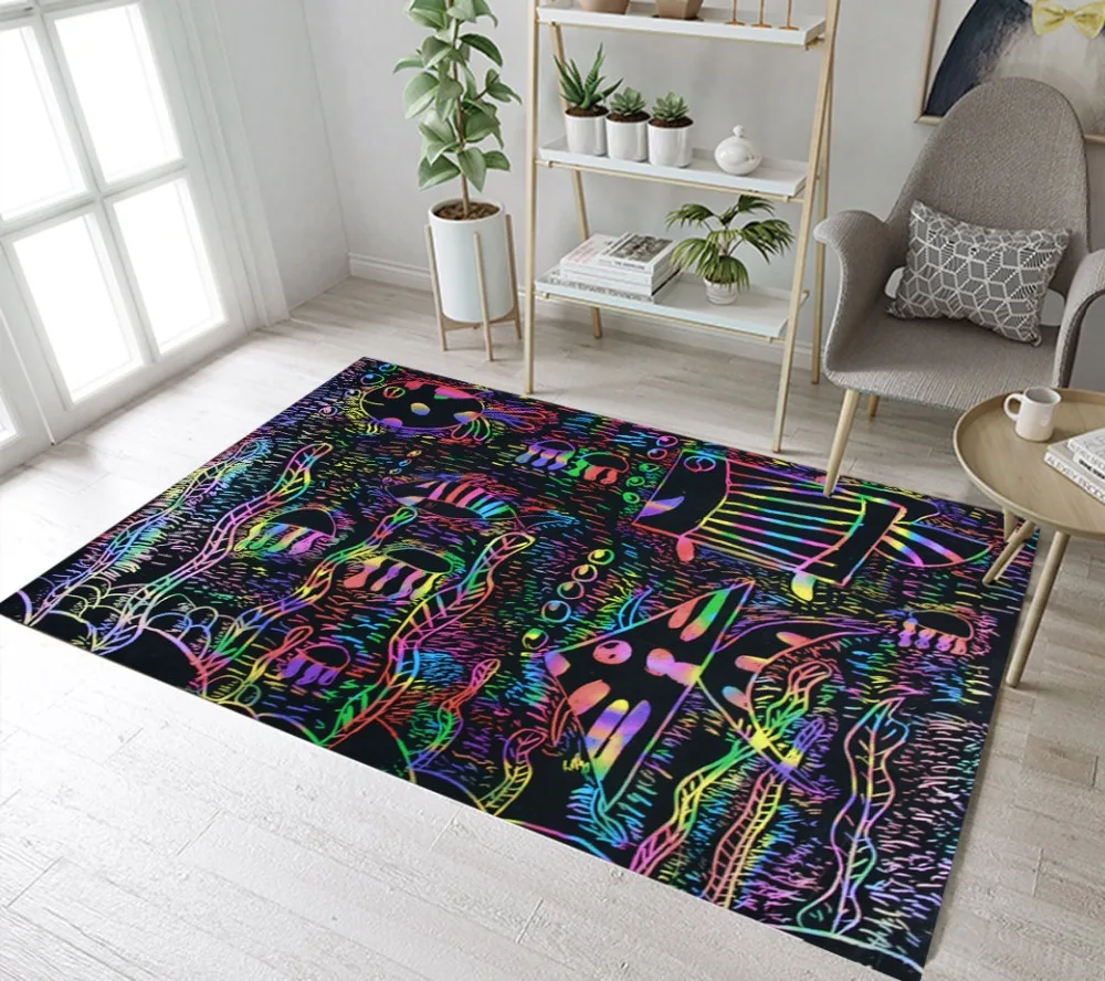 Забавные граффити мультяшный рыбный Придверный коврик коврики для гостиной