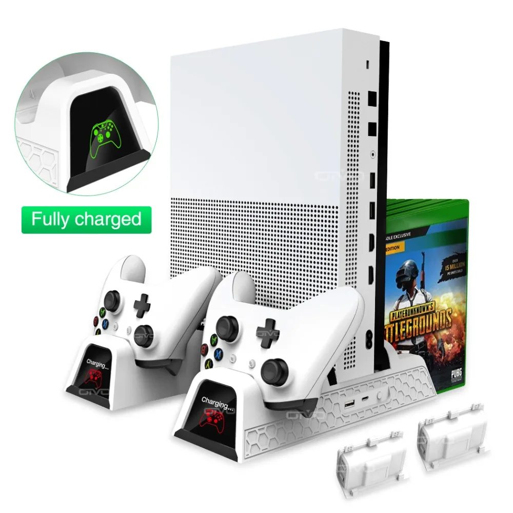 OIVO двойной контроллер зарядное устройство для Xbox ONE охлаждения вертикальная подставка для хранения игр зарядная док-станция для Xbox ONE/S/X консоли
