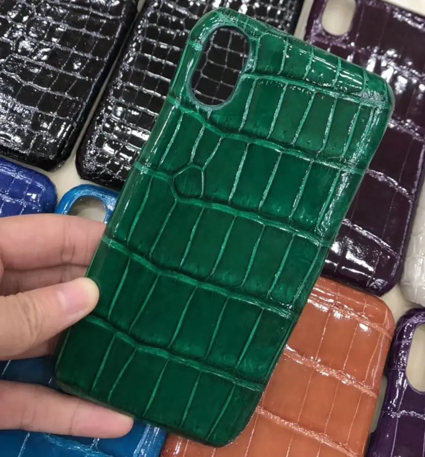Роскошный натуральный яркий чехол из крокодиловой кожи для живота из натуральной кожи для iphone X, чехол для бизнес-телефона для iphone X