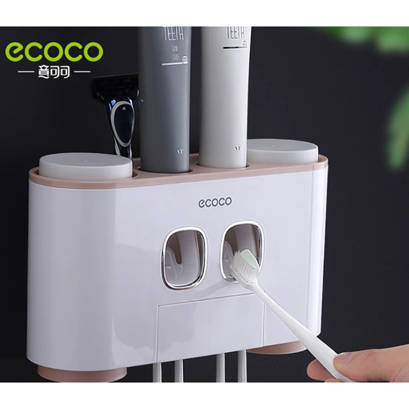 Automatic Toothpaste Extruder Toothbrush Rack Wall-mounted Bathroom Dust-proof Fittings Suite | Дом и сад