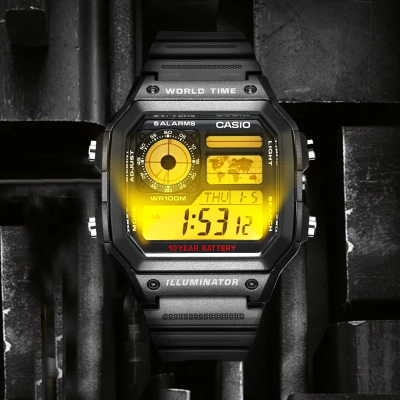 Часы Casio Взрыв часы мужские лучшие марки класса люкс LED военные цифровые часы спортивные Водонепроницаемые часы кварцевые мужские часы relogio masculino reloj hombre erkek kol saati montre homme zegarek meski AE1200