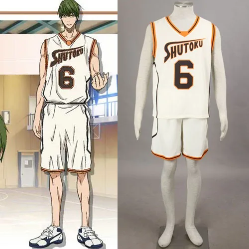 

Anime Kuroko no Basuke Boys' Basketball Uniform Midorima Shintaro No.6 Cosplay Costume Men sportswear For Halloween Uniform