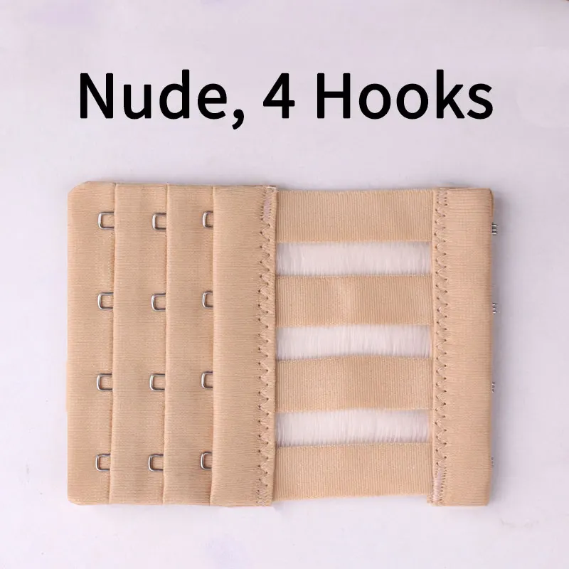 Nude 4 Hooks Эластичная Пряжка, удлиненная застежка на 4 крючка, удлиняющая грудь, застежка для бюстгальтера, удлиняющая бюстгальтер, 3 крючка и лента для глаз, три крючка, 4 крючка - Цвет: Nude 4 Hooks