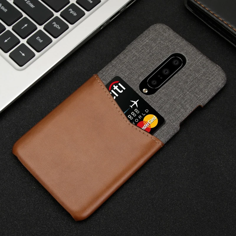 Роскошный прошитый чехол из искусственной кожи для телефона Oneplus 7 с карманом