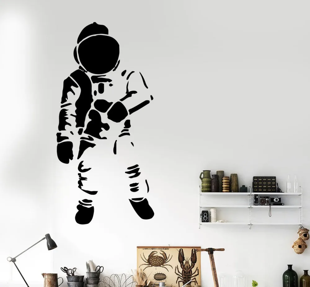Съемный астронавт художественная Наклейка на стену домашний Декор винил