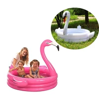 150150115cm trinuclear giant inflatable flamingo swan pool for children portable outdoor basin bathtub water fun swim bath toy