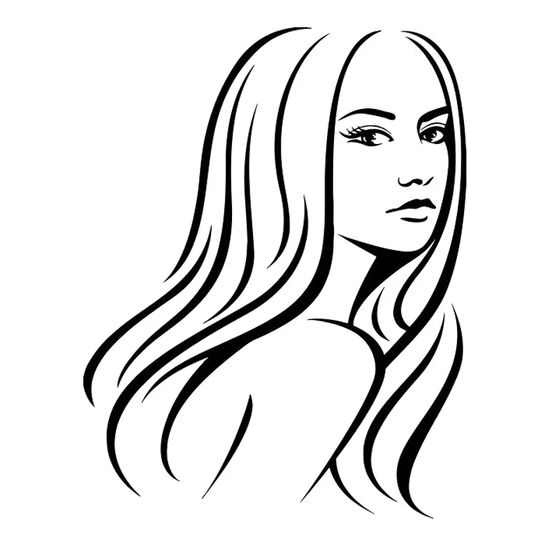 

12.4cm*15.9cm Beauty Girl Fashion Car Accessories Decor Stickers Black/white wall sticker