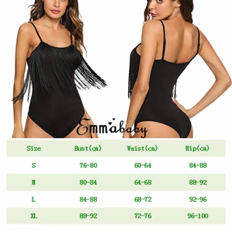 Сексуальные женские комбинезоны модные эластичные без рукавов с бахромой