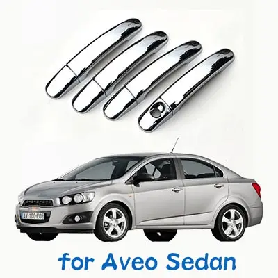Для Chevrolet Aveo Sonic Holden Barina хромированные покрытия для дверных ручек 2012- Chevy Sedan хэтчбек аксессуары для стайлинга автомобилей - Цвет: Handle for Sedan
