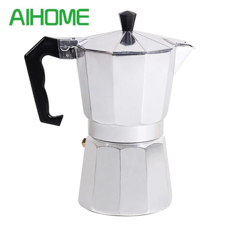 Итальянский топ эспрессо Percolator 1cup/3cup/6cup/9cup/12cup Кофеварка для приготовления кофе на плите восьмиугольная Бытовая алюминий Cafeteira