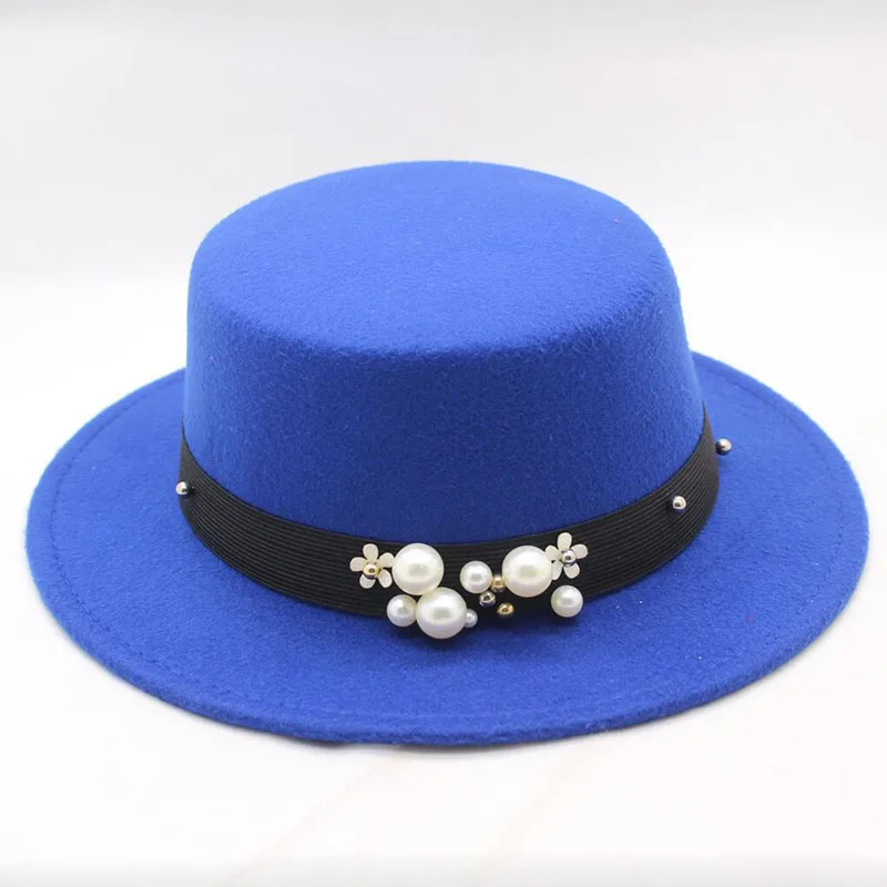 2018 Новое поступление Для женщин шерсти фетровая с жемчужным бантом для девочки