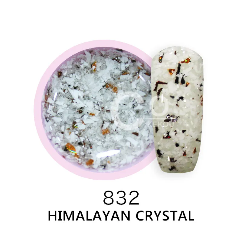 Himalayan crystal CoKEKOU УФ-гель для ногтей долговечный УФ Гель-лак для ногтей Дизайн ногтей арабский натуральный мрамор+ Базовое покрытие замочить+ верхнее покрытие отправить накладные ногти - Цвет: Himalayan crystal