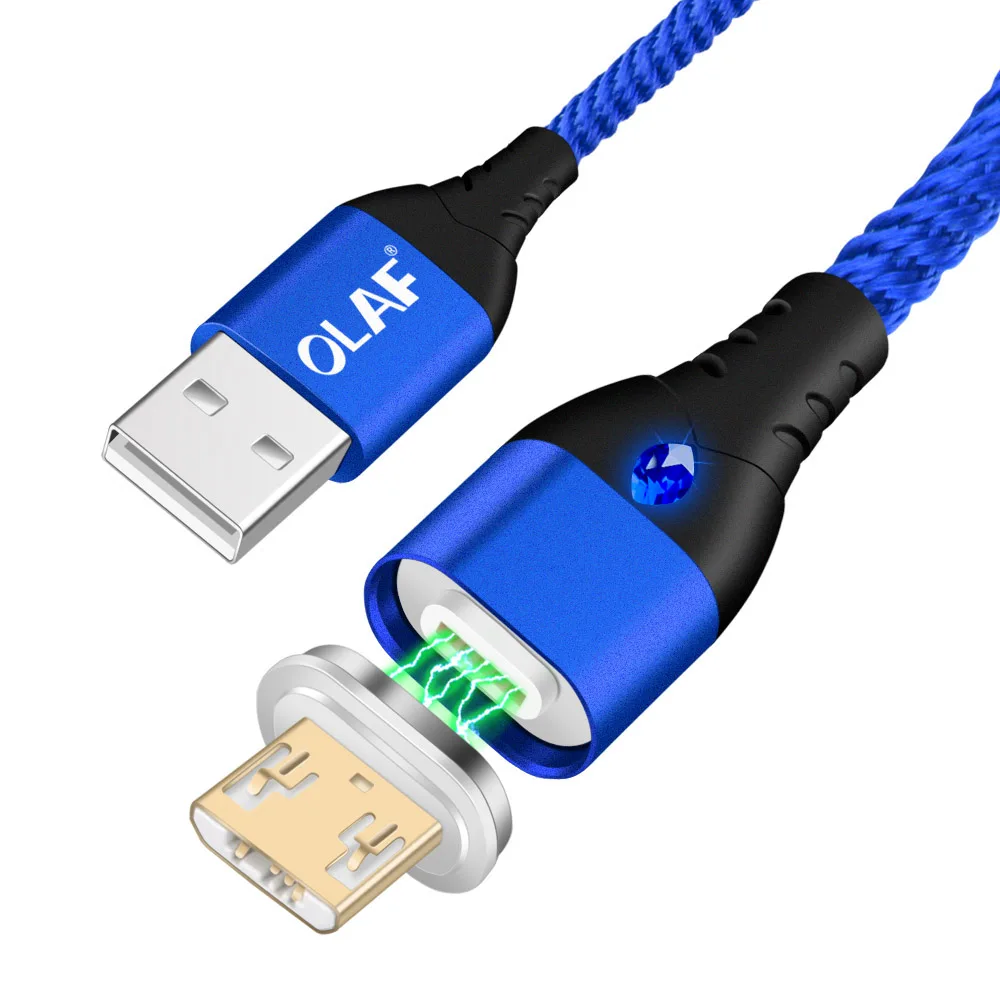 OLAF 3A светодиодный магнитный usb кабель для зарядки Micro для Xiaomi huawei Micro USB кабель для быстрой зарядки для samsung кабель для передачи данных Microusb