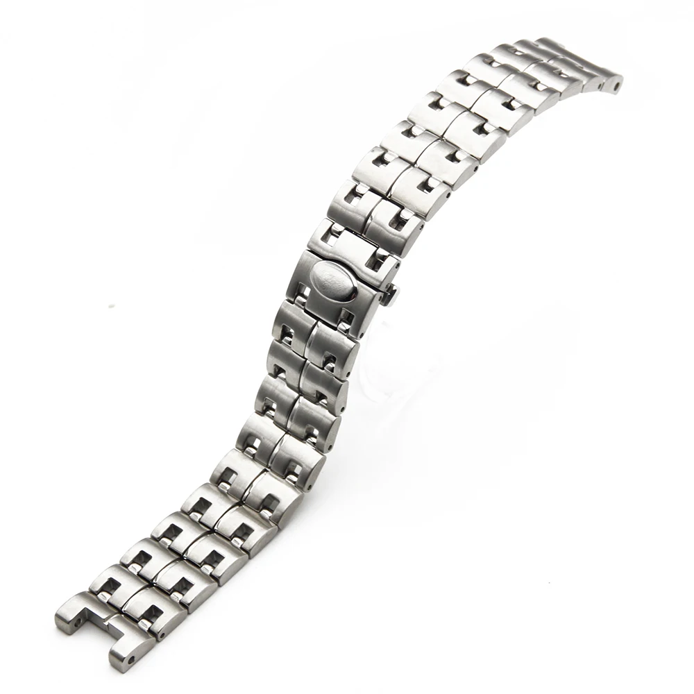 Браслет для часов из нержавеющей стали с выпуклым концом особый серебристый