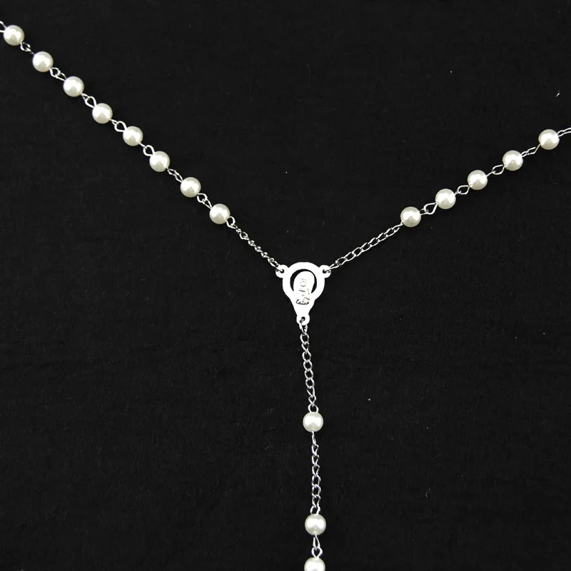 Модные длинные четки цепочки имитирующие жемчужные шарики ожерелье подвеска в