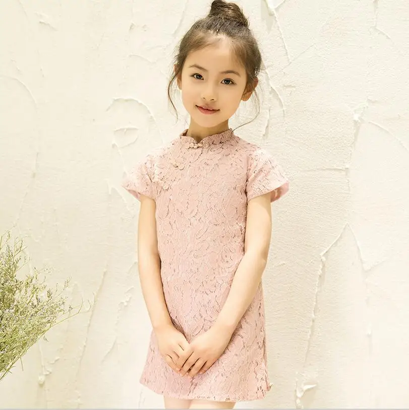 Детское платье Ципао с цветочным рисунком для девочек чонсам рождественский