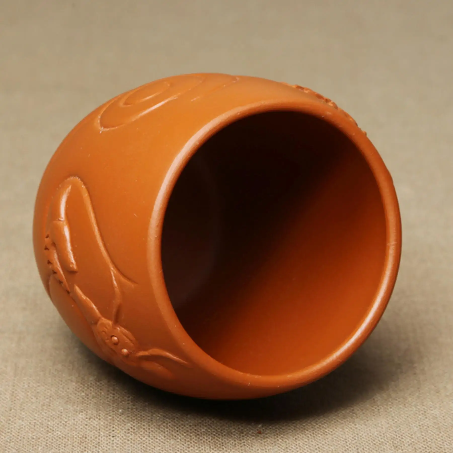 Исин руды фиолетовый песок 3D выгравированы рельеф Чжу грязи рыбы Дракон чашки