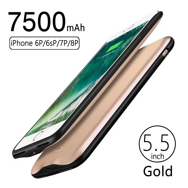 Топ продаж Батарея для Iphone7 плюс 7500 мАч внешнего резервного Батарея случае телефон Батарея Зарядное устройство Обложка обновления Мощность банк