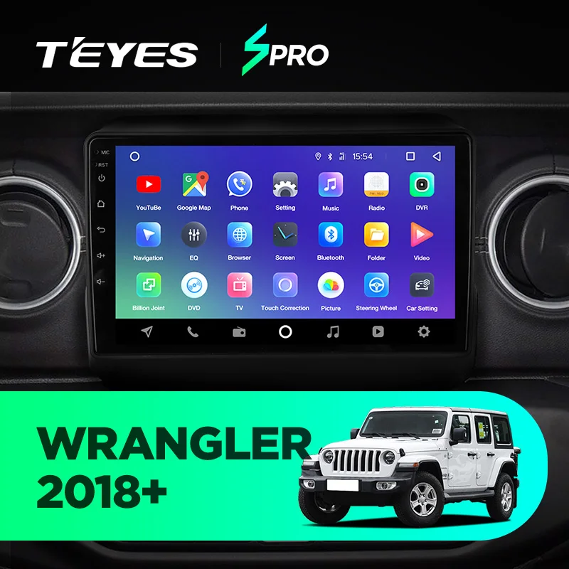 TEYES SPRO Штатная магнитола для Джип Вранглер 4 Jeep Wrangler 4 JL Android 8.1, до 8-ЯДЕР, до 4+ 64ГБ 32EQ+ DSP 2DIN автомагнитола 2 DIN DVD GPS мультимедиа автомобиля головное устройство